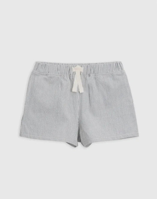 Organic Nixie Seersucker Shorts - Shore Stripe